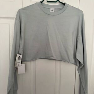Aritzia TNA Light Blue Cropped Long Sleeve